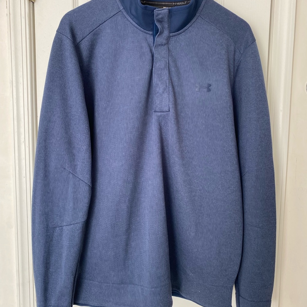 Under Armour Men's Heathered Slate Blue Quarter-Zip Pullover